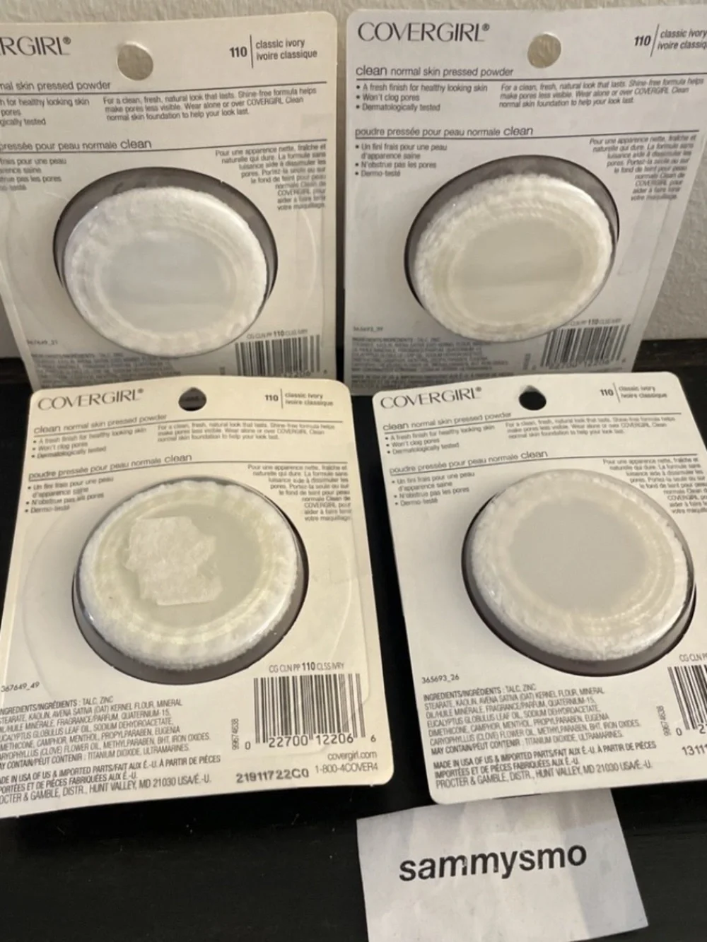 CoverGirl Clean Pressed Powder Normal Skin 110 Classic Ivory x4
